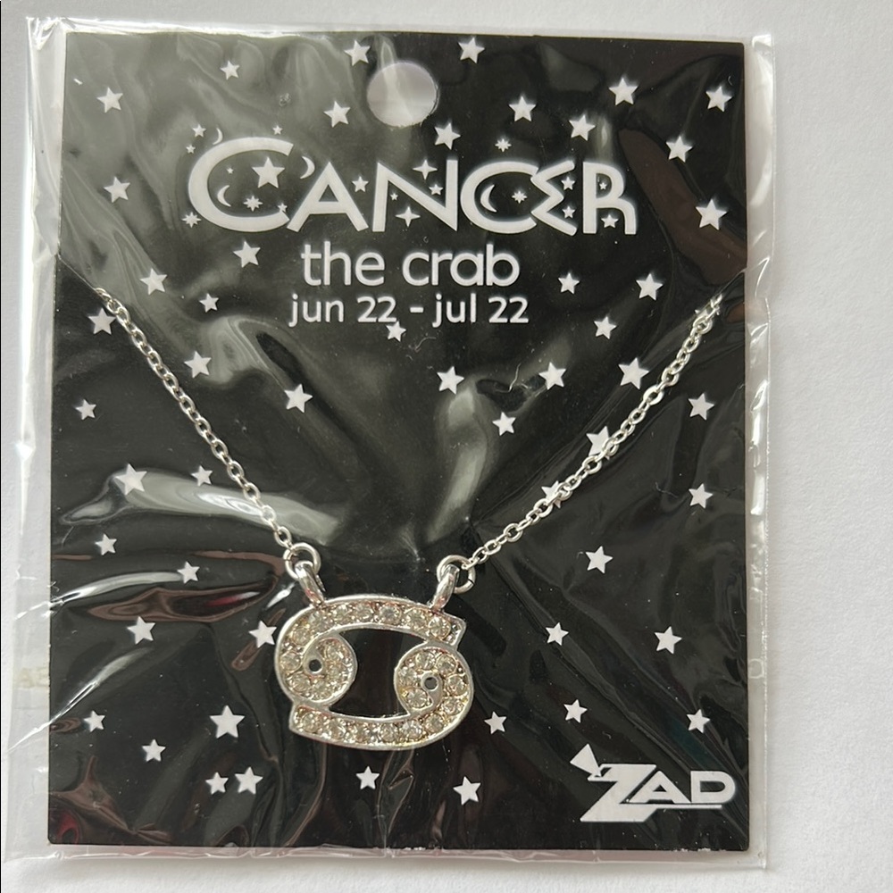 ZAD Silver Cancer Zodiac Pendant Necklace